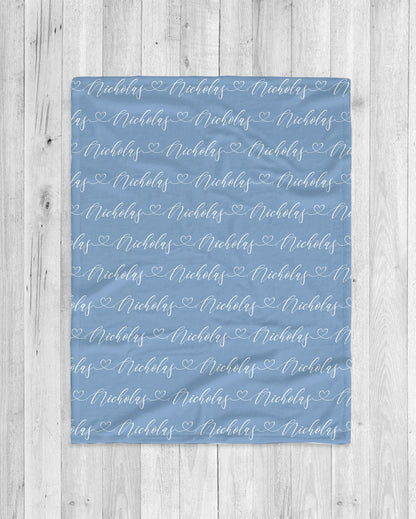 Script Style Couple Personalized Blanket, Custom Anniversary Gift
