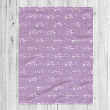 Script Style Couple Personalized Blanket, Custom Anniversary Gift