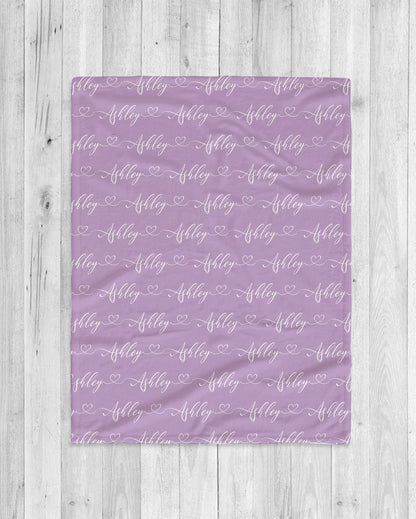 Script Style Couple Personalized Blanket, Custom Anniversary Gift