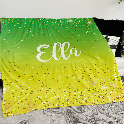 Personalized Glitter Blanket: Custom Name Minky or Sherpa Fleece