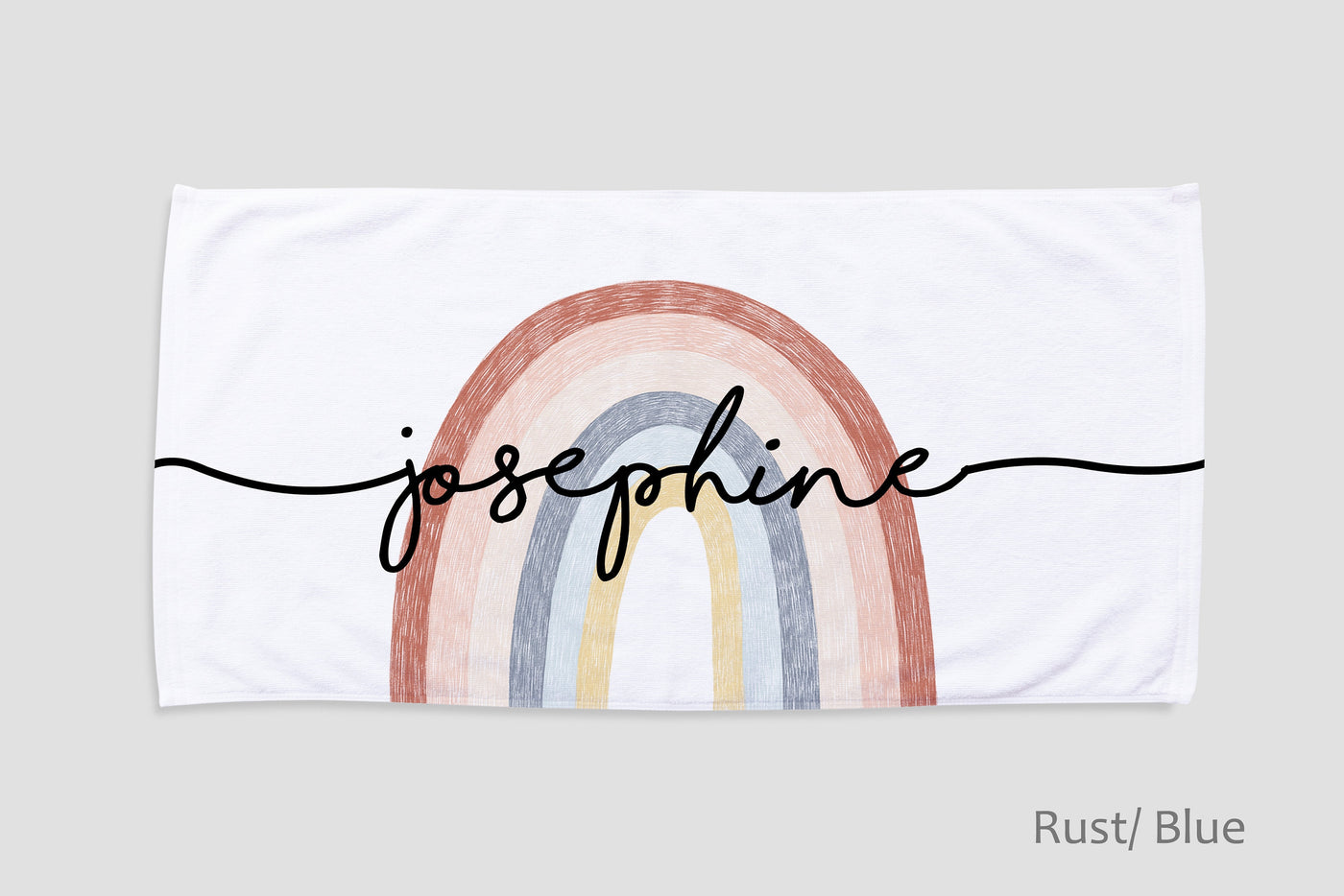 Personalized Rainbow Beach Towel with Name – Custom Bath, Pool Towel, Birthday & Vacation Gift, Soft Absorbent Outdoor Towel