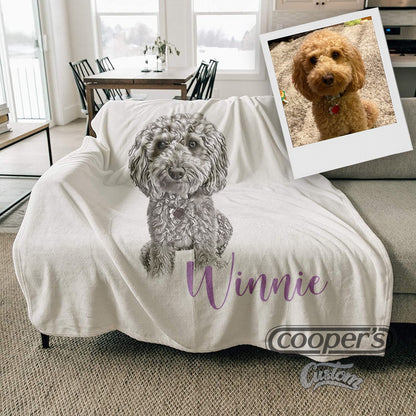 Custom Pet Portrait Blanket: Personalized Dog or Cat Photo Blanket