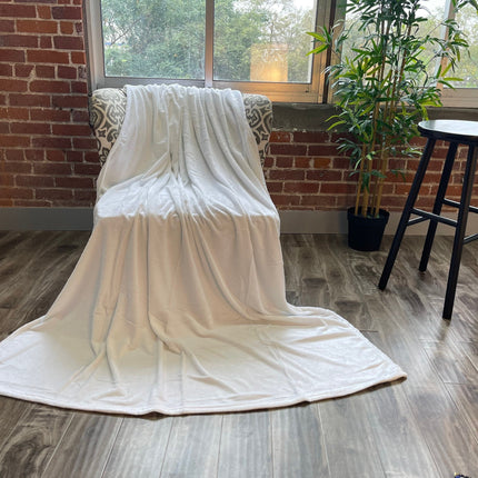 White Plush Fleece Blanket: Sublimation Minky Blanket - 3 Sizes