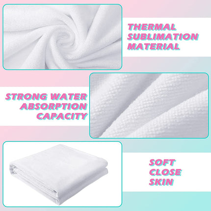 Sublimation Blank Beach Towel, 100% Cotton Front, Poly Back, 30x60 inch