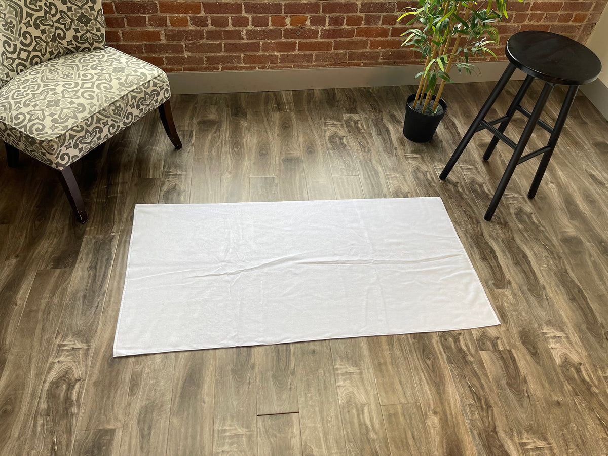 Sublimation Blank Beach Towel, 100% Cotton Front, Poly Back, 30x60 inch