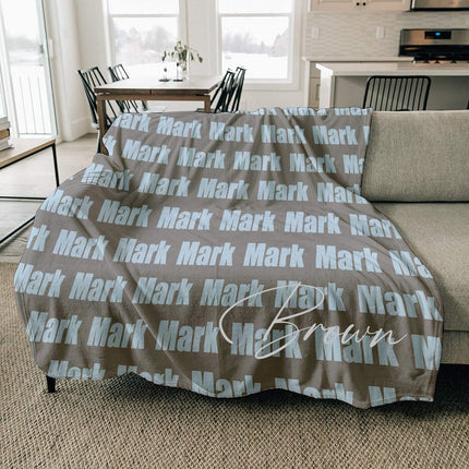 Personalized Name Blanket: Bold Font Fleece or Sherpa Throw