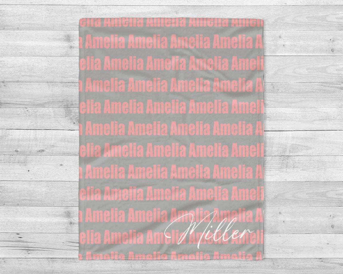 Personalized Name Blanket: Bold Font Fleece or Sherpa Throw