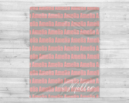Personalized Name Blanket: Bold Font Fleece or Sherpa Throw