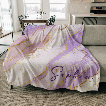 Personalized Gradient Minky Blanket: Custom Name Plush Throw