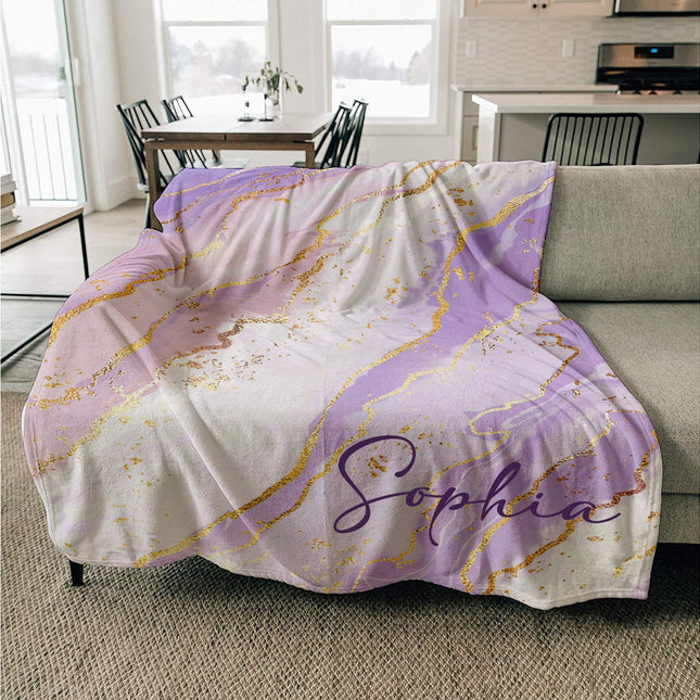 Personalized Gradient Minky Blanket: Custom Name Plush Throw