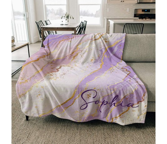 Personalized Gradient Minky Blanket: Custom Name Plush Throw
