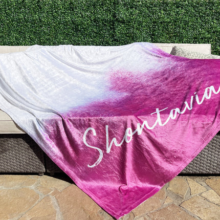 Personalized Tie Dye Minky Blanket: Custom Name Plush Blanket