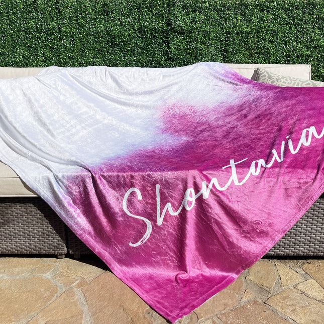 Personalized Tie Dye Minky Blanket: Custom Name Plush Blanket