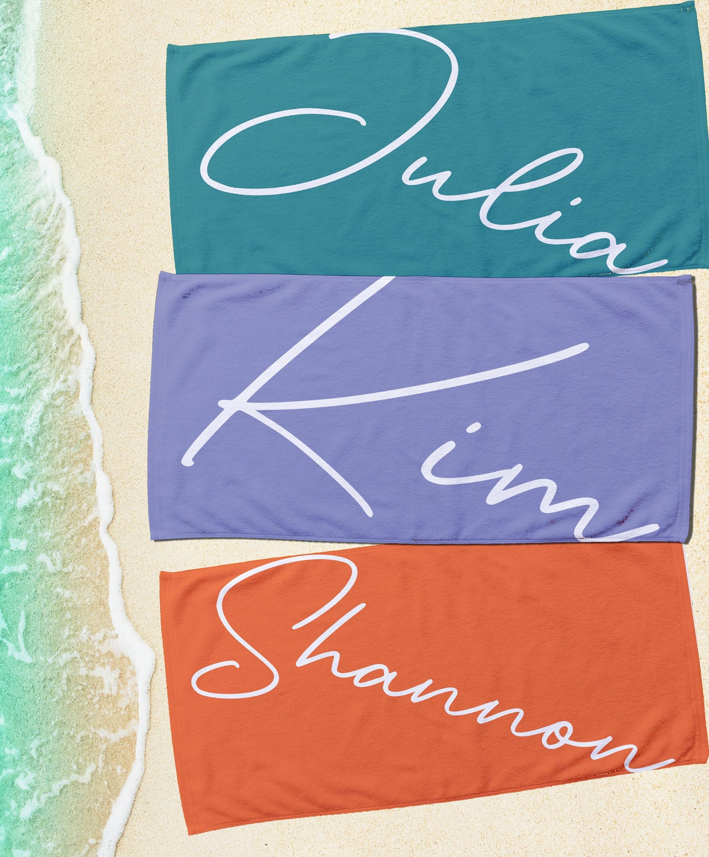 Signature Style Personalized Beach Towel, Beach Towel with Name, Custom Beach Towel, Personalized Beach Towel With Name Outside Birthday