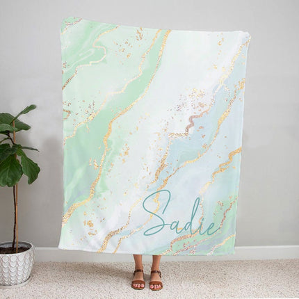 Personalized Gradient Minky Blanket: Custom Name Plush Throw