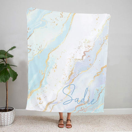 Personalized Gradient Minky Blanket: Custom Name Plush Throw