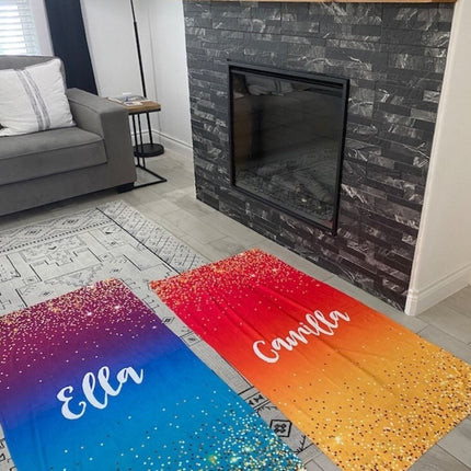 Personalized Glitter Design Large Yoga Mat Towel