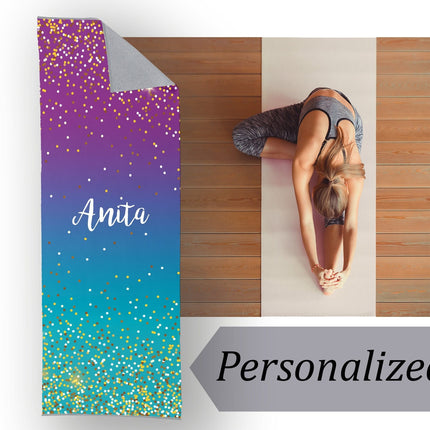 Personalized Glitter Design Large Yoga Mat Towel