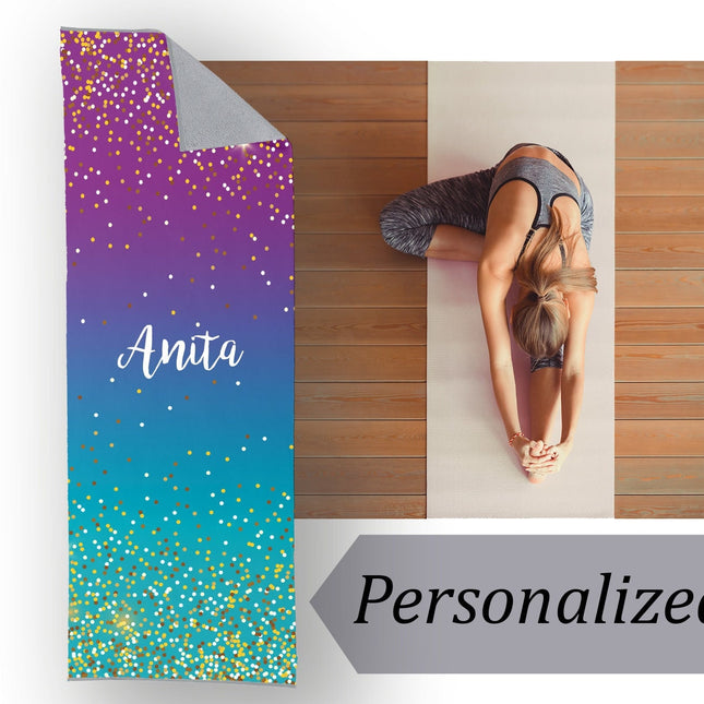 Personalized Glitter Design Large Yoga Mat Towel