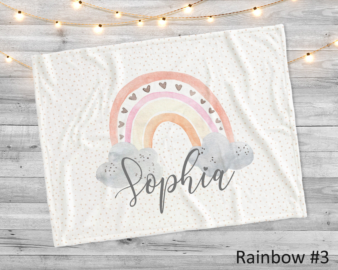 Watercolor Paint  Rainbow with personalize name blanket, Minky or Sherpa custom blanket, Baby blanket, birthday gift idea