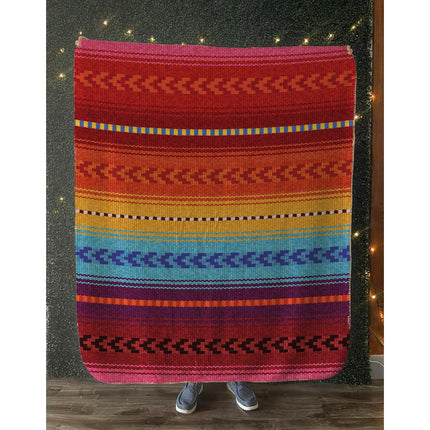 Scandinavian pattern blanket - handmade
