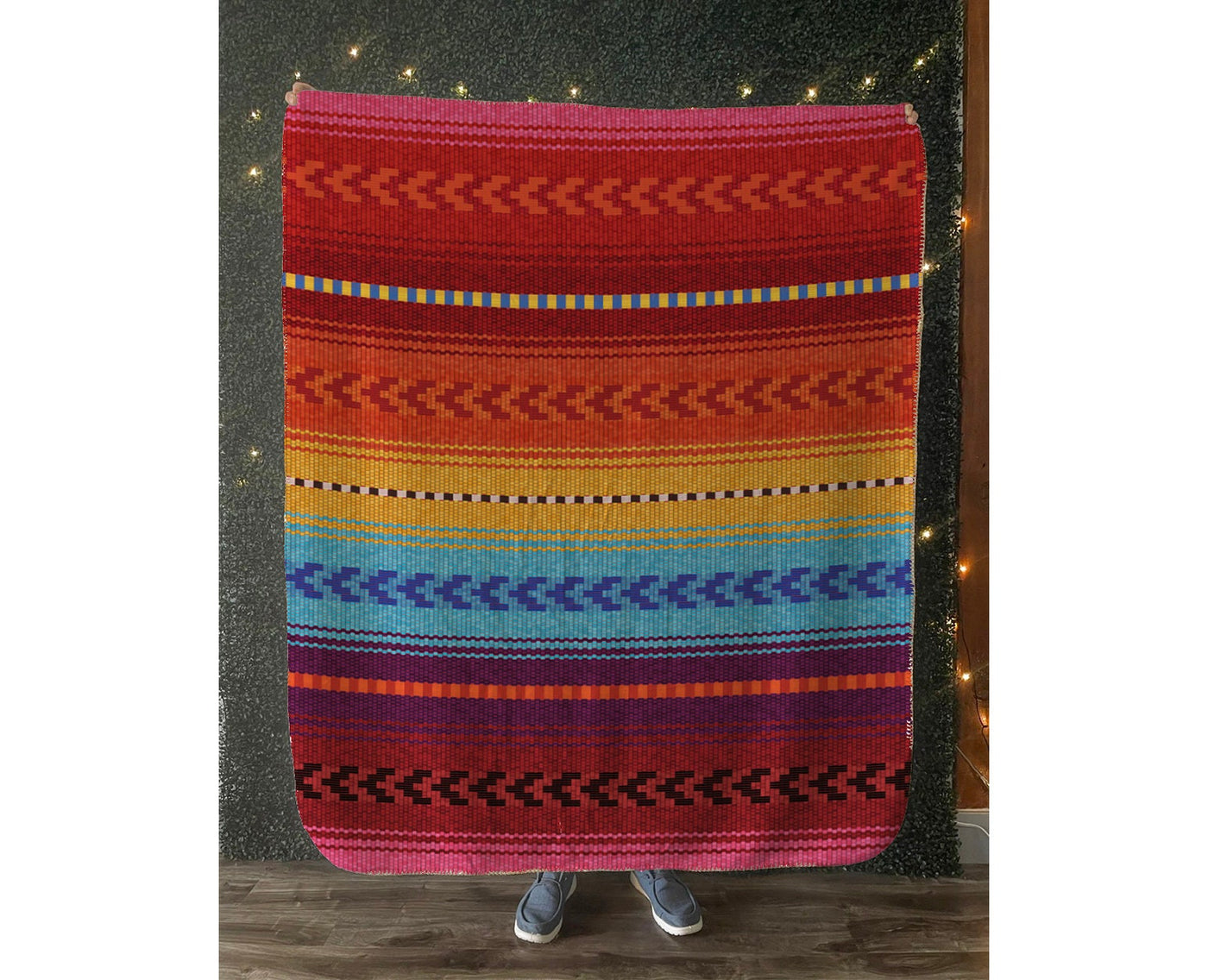 Scandinavian pattern blanket - handmade