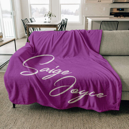 Personalized Plush Minky Blanket: Script Name Gift