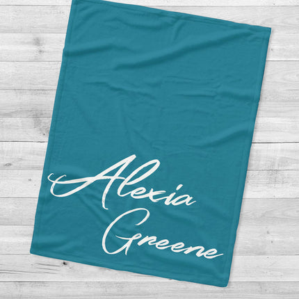 Personalized Plush Minky Blanket: Script Name Gift