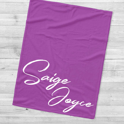 Personalized Plush Minky Blanket: Script Name Gift