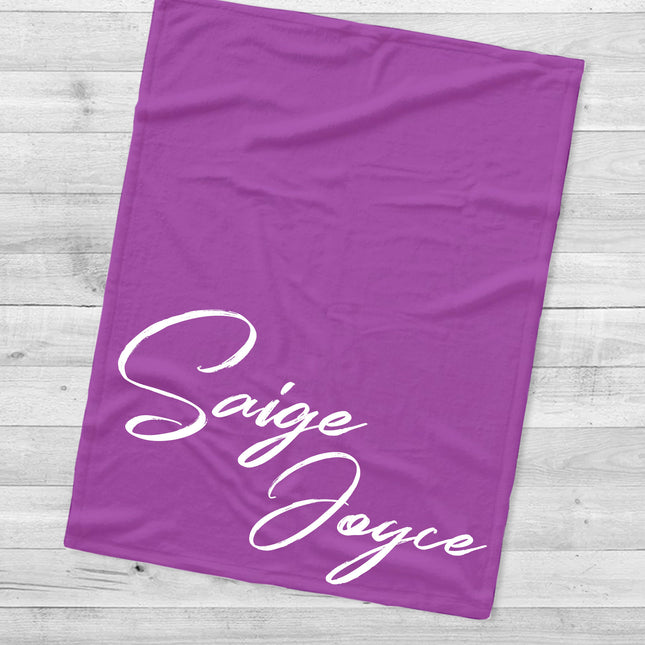 Personalized Plush Minky Blanket: Script Name Gift