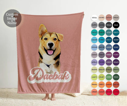 Custom Pet Portrait Blanket: Personalized Dog or Cat Photo Gift