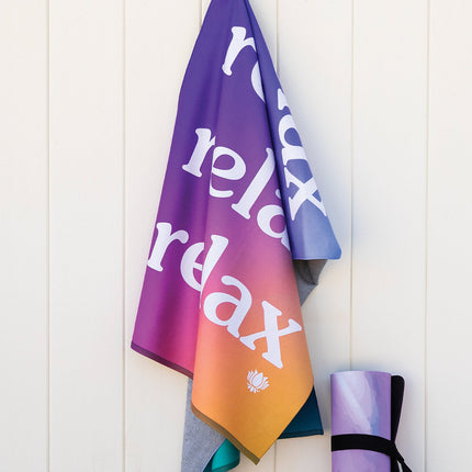 Personalized Yoga Mat Towel: Paisley Bandana Print, Custom Name