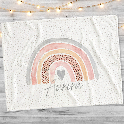 Watercolor Rainbow Blanket: Personalized Minky or Sherpa Baby Blanket