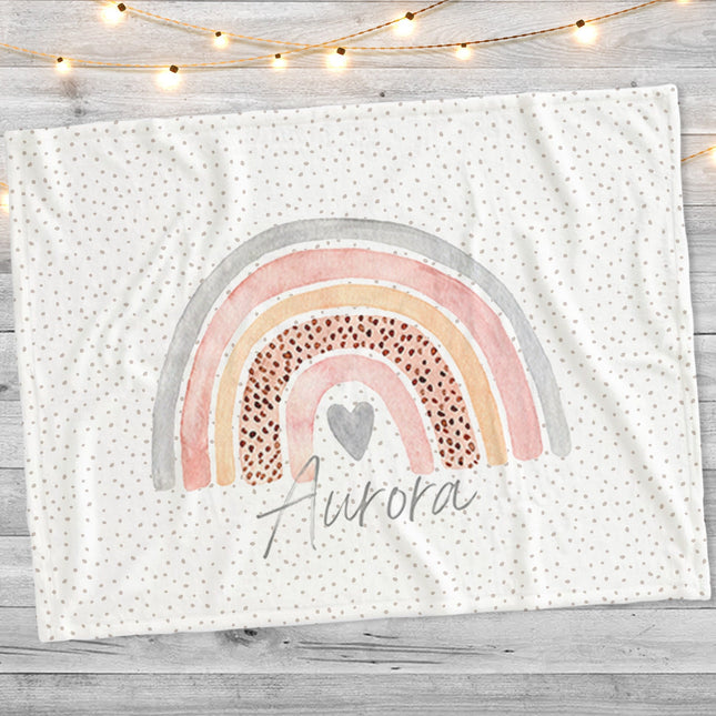 Watercolor Rainbow Blanket: Personalized Minky or Sherpa Baby Blanket