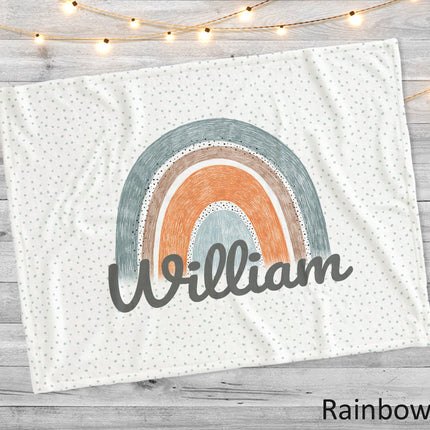 Watercolor Rainbow Blanket: Personalized Minky or Sherpa Baby Blanket