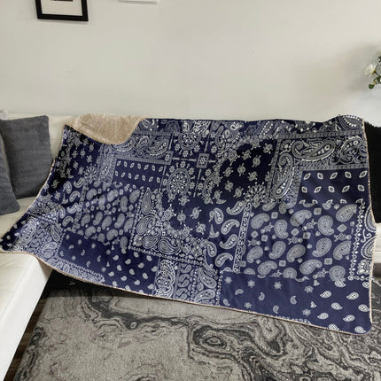 Bandana style Script Style pattern Sherpa blanket