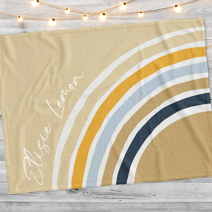 Personalized Rainbow Baby Blanket: Plush Minky or Sherpa