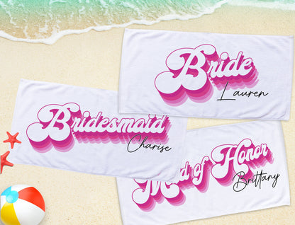 NEW Style - Bride, Mr or Mrs Beach Personalized Beach Towels, Honeymoon Gift, His and Hers Newlywed Gift, Personalized Wedding Gift