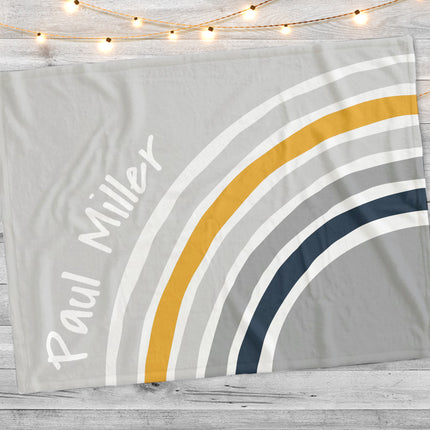 Personalized Rainbow Baby Blanket: Plush Minky or Sherpa
