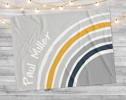 Personalized Rainbow Baby Blanket: Plush Minky or Sherpa