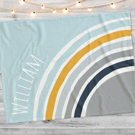 Personalized Rainbow Baby Blanket: Plush Minky or Sherpa