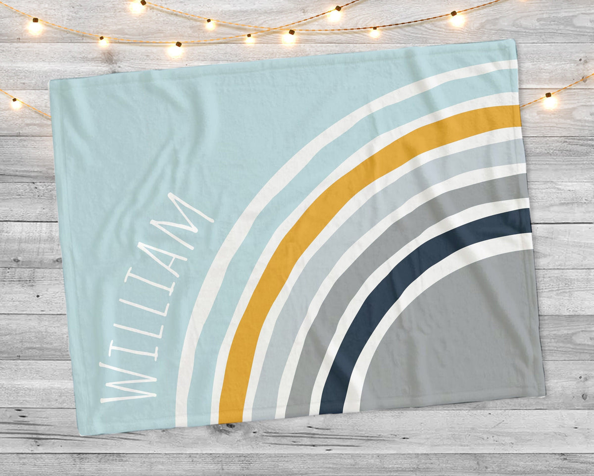 Personalized Rainbow Baby Blanket: Plush Minky or Sherpa