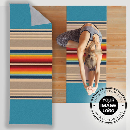 Personalized Yoga Mat Towel: Bandana Print, Custom Name