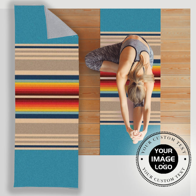 Personalized Yoga Mat Towel: Bandana Print, Custom Name