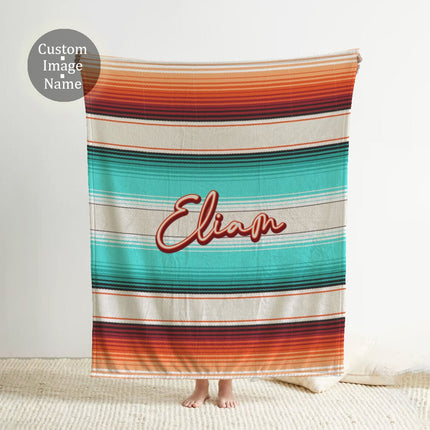 Personalized Rustic Blanket: Vintage Style Minky or Sherpa Throw