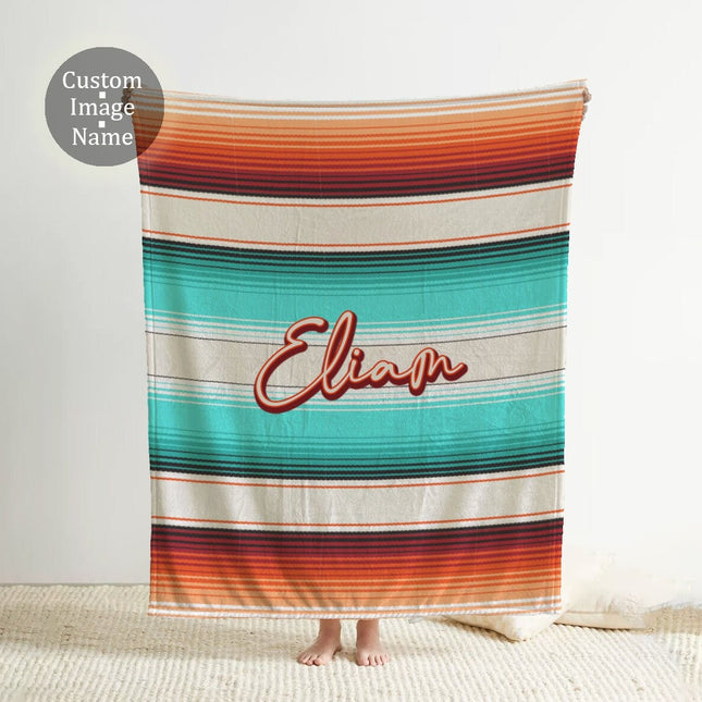 Personalized Rustic Blanket: Vintage Style Minky or Sherpa Throw