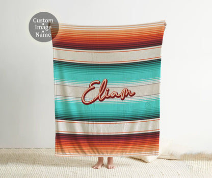 Personalized Rustic Blanket: Vintage Style Minky or Sherpa Throw