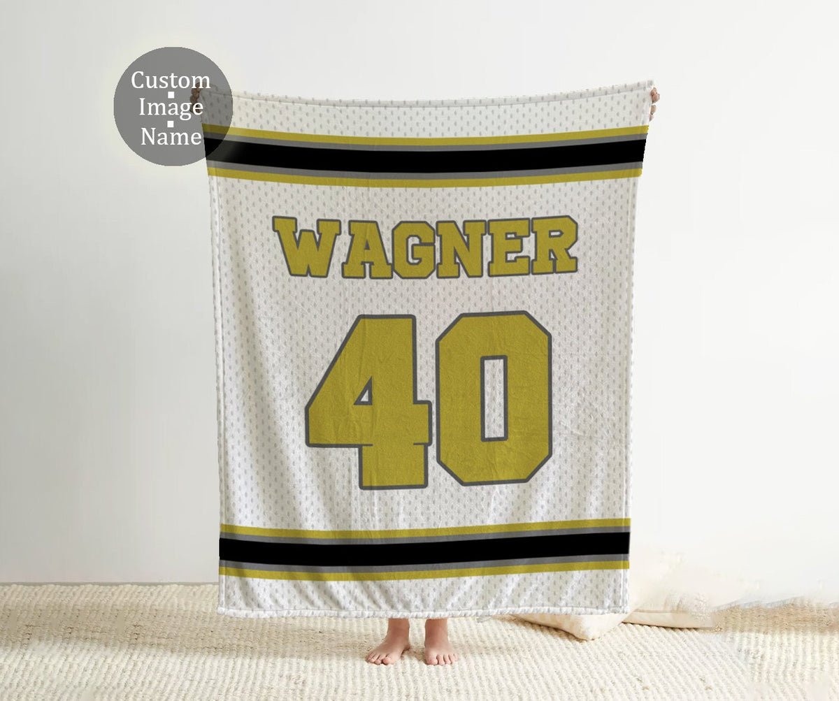 Personalized Sports Jersey Blanket: Minky or Sherpa Fleece