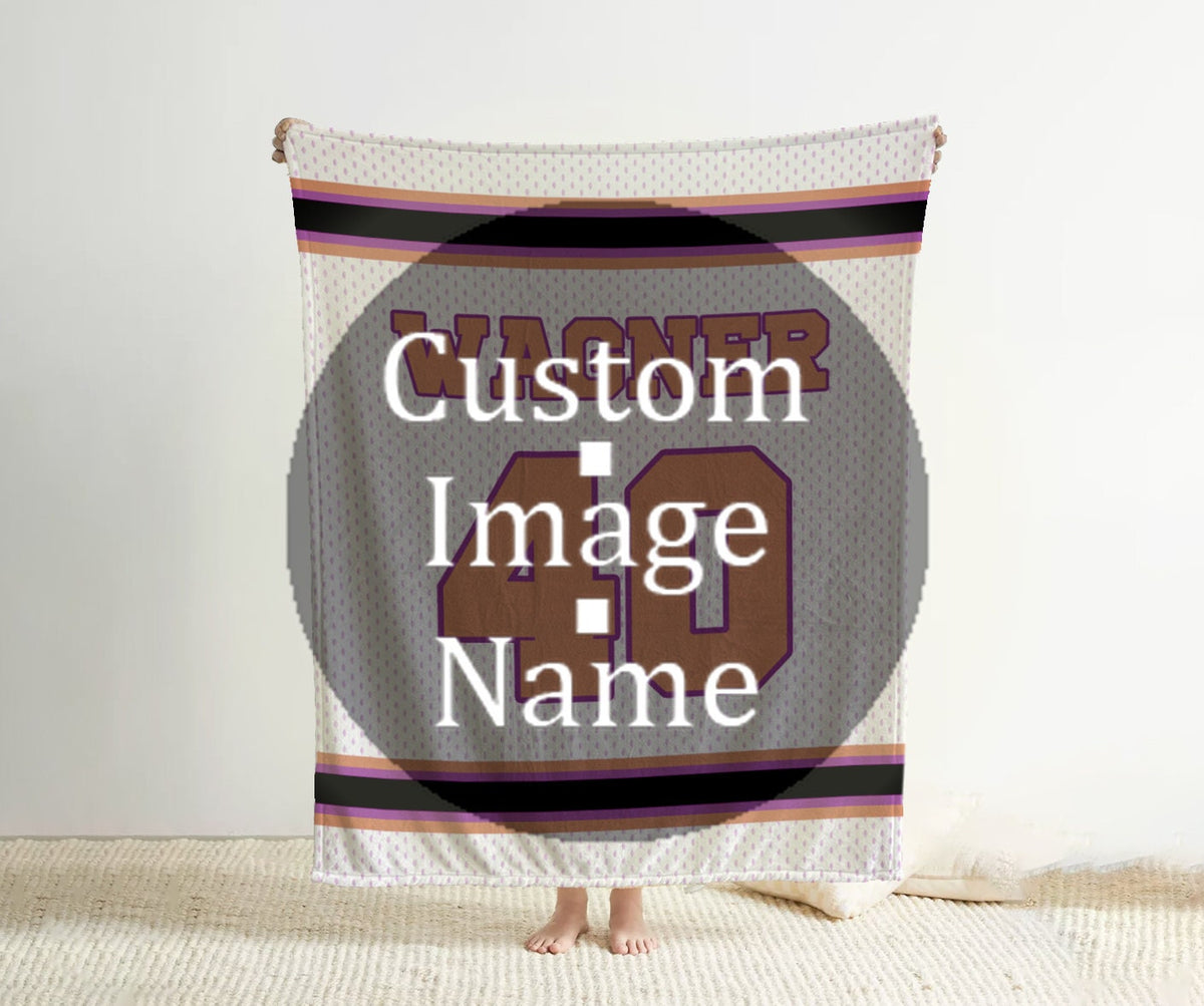 Personalized Sports Jersey Blanket: Minky or Sherpa Fleece