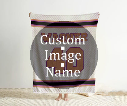 Personalized Sports Jersey Blanket: Minky or Sherpa Fleece